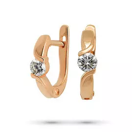 Серьги из красного золота с бриллиантом э0201сг03137900