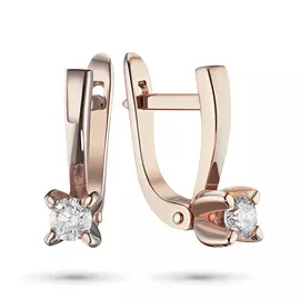 Серьги из красного золота с бриллиантом э0201сг04160800
