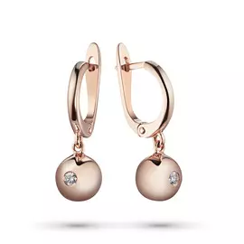 Серьги из красного золота с бриллиантом э0201сг05153800