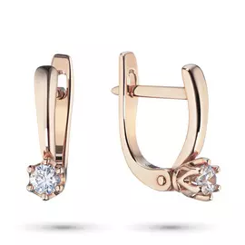 Серьги из красного золота с бриллиантом э0201сг05171200