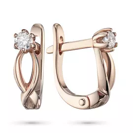 Серьги из красного золота с бриллиантом э0201сг05185600