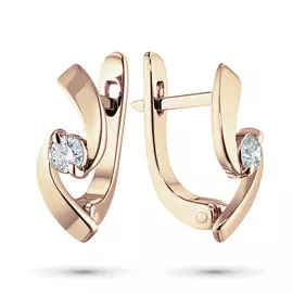 Серьги из красного золота с бриллиантом э0201сг06102200