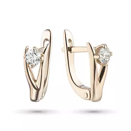 Серьги из красного золота с бриллиантом э0201сг07080900