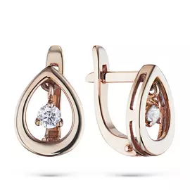 Серьги из красного золота с бриллиантом э0201сг08173400