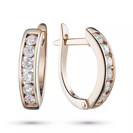 Серьги из красного золота с бриллиантом э0201сг08183900