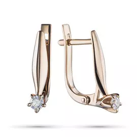 Серьги из красного золота с бриллиантом э0201сг08200106