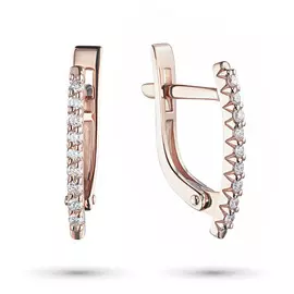 Серьги из красного золота с бриллиантом э0201сг08200108