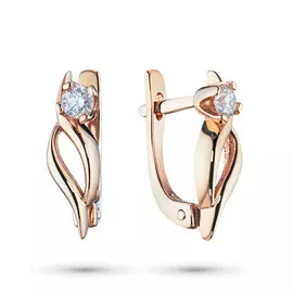 Серьги из красного золота с бриллиантами э0201сг09090400