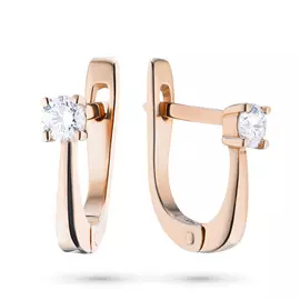 Серьги из красного золота с бриллиантом э0201сг09100700