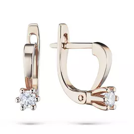 Серьги из красного золота с бриллиантом э0201сг09104700