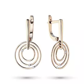 Серьги из красного золота с бриллиантом э0201сг09181100