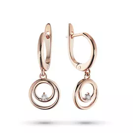 Серьги из красного золота с бриллиантом э0201сг10172800