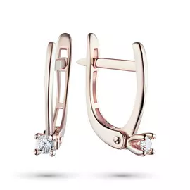 Серьги из красного золота с бриллиантом э0201сг10200130