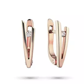 Серьги из красного золота с бриллиантом э0201сг11134300