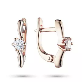 Серьги из красного золота с бриллиантом э0201сг11200201