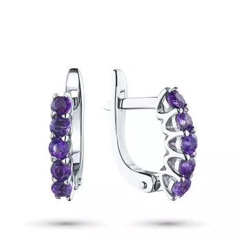 Серьги из серебра с аметистами э0607сг05103500