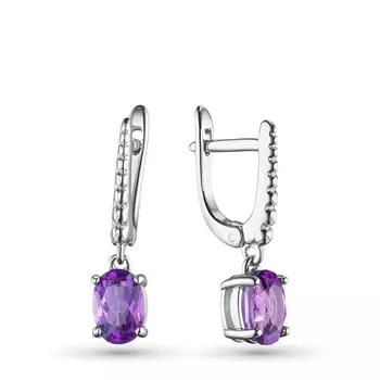 Серьги из серебра с аметистами э0607сг08220406