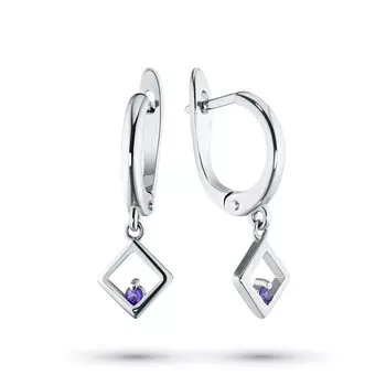 Серьги из серебра с аметистами э0607сг09152000