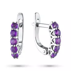 Серьги из серебра с аметистом э0601сг04171500