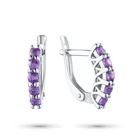 Серьги из серебра с аметистом э0607сг04171500