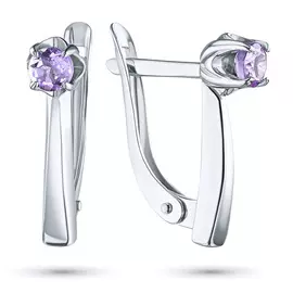 Серьги из серебра с аметистом э0607сг04200295