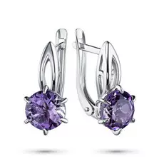 Серьги из серебра с аметистом э0607сг04200311