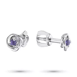 Серьги из серебра с аметистом э0607сг04200377