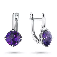 Серьги из серебра с аметистом э0607сг04200508