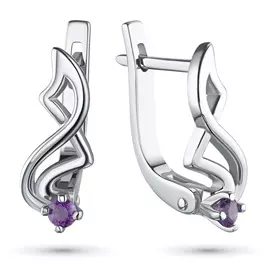 Серьги из серебра с аметистом э0607сг04200770