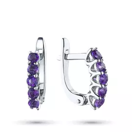 Серьги из серебра с аметистами э0607сг05103500