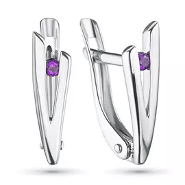 Серьги из серебра с аметистами э0607сг05157300
