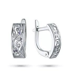 Серьги из серебра с аметистами э0607сг09152600