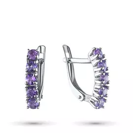 Серьги из серебра с аметистом э0607сг10161600
