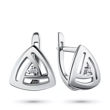 Серьги из серебра с бриллиантами э0601сг06200109