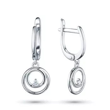 Серьги из серебра с бриллиантами э0601сг10172800