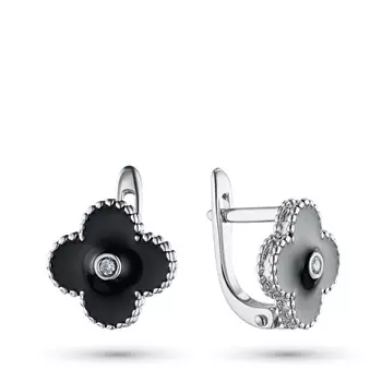 Серьги из серебра с бриллиантами э0693сг04210105