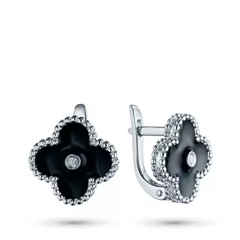 Серьги из серебра с бриллиантами э0693сг08210106