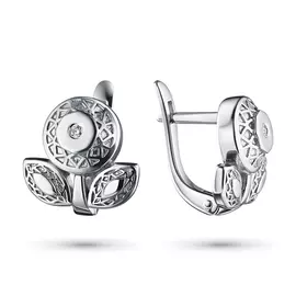 Серьги из серебра с бриллиантами э0601сг04202937