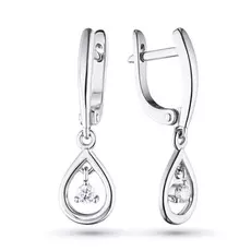 Серьги из серебра с бриллиантом э0601сг05185800