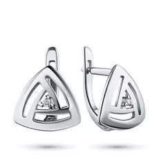 Серьги из серебра с бриллиантом э0601сг06200109