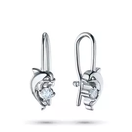 Серьги из серебра с бриллиантом э0601сг06210503