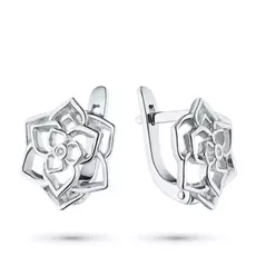 Серьги из серебра с бриллиантом э0601сг07184800