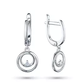 Серьги из серебра с бриллиантами э0601сг10172800