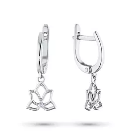 Серьги из серебра с бриллиантом э0601сг11173300