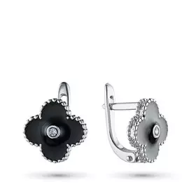 Серьги из серебра с бриллиантом э0693сг04210105