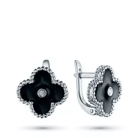 Серьги из серебра с бриллиантом э0693сг08210106