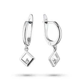 Серьги из серебра с бриллиантом э06с091520