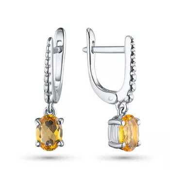 Серьги из серебра с цитринами э0620сг08220405