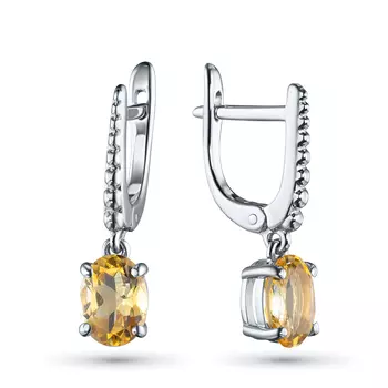 Серьги из серебра с цитринами э0620сг08220406