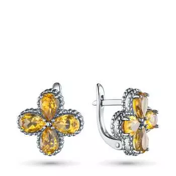 Серьги из серебра с цитринами э0620сг11210408